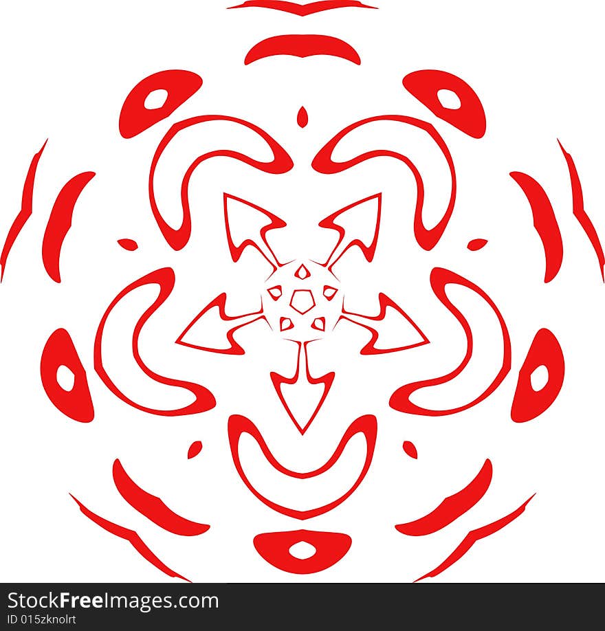 Decorative  snowflake of red color