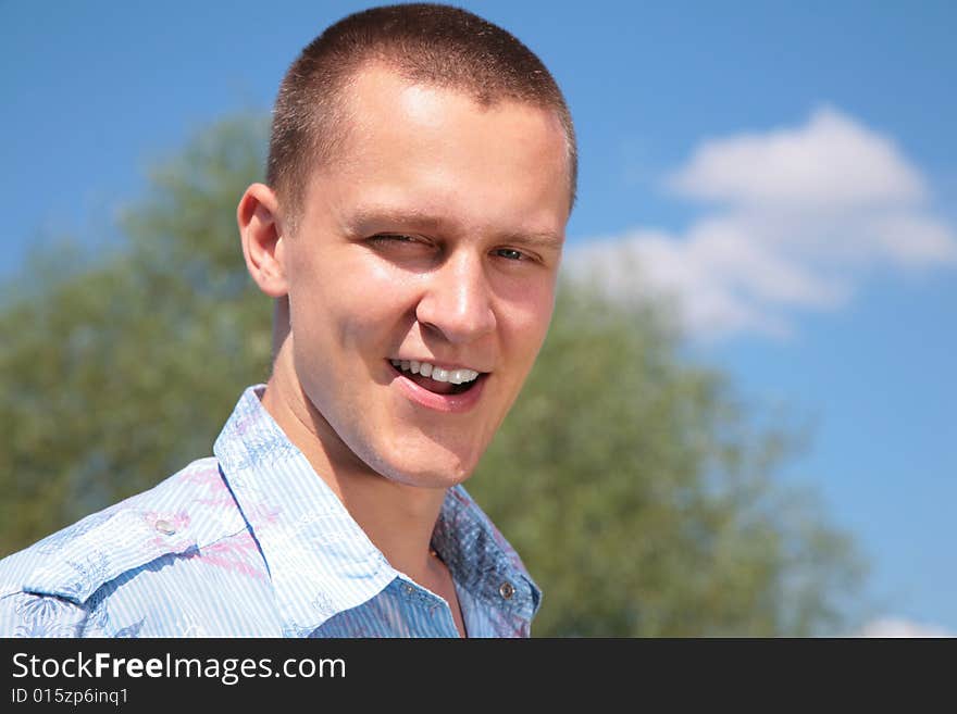 Young guy outdoor, summer day