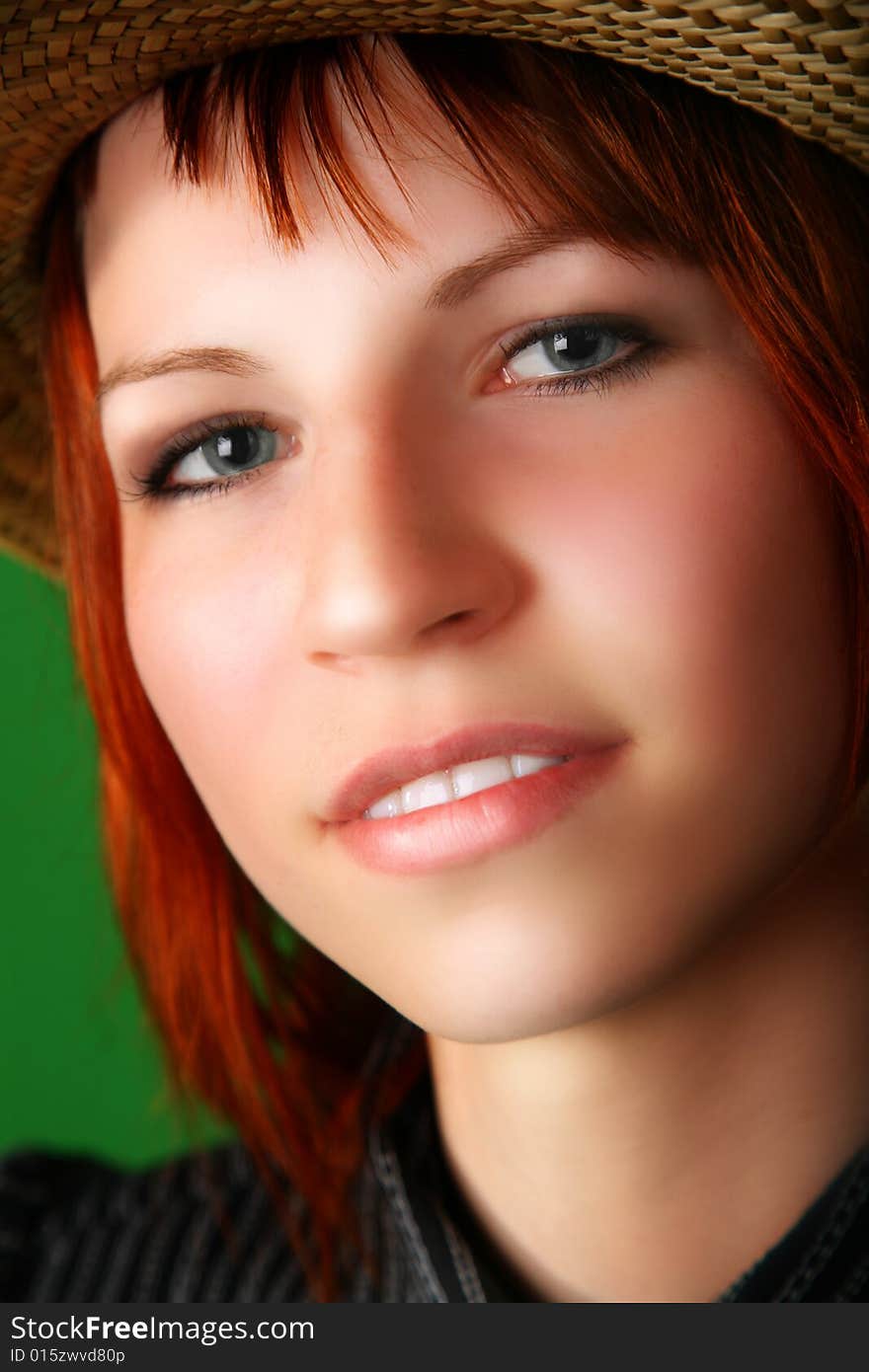 Portrait of girl with red hair