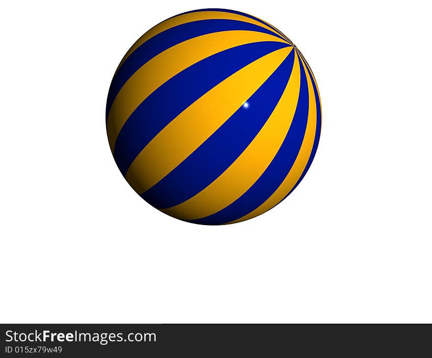 An image of a beach ball with blue and yellow stripes. An image of a beach ball with blue and yellow stripes.