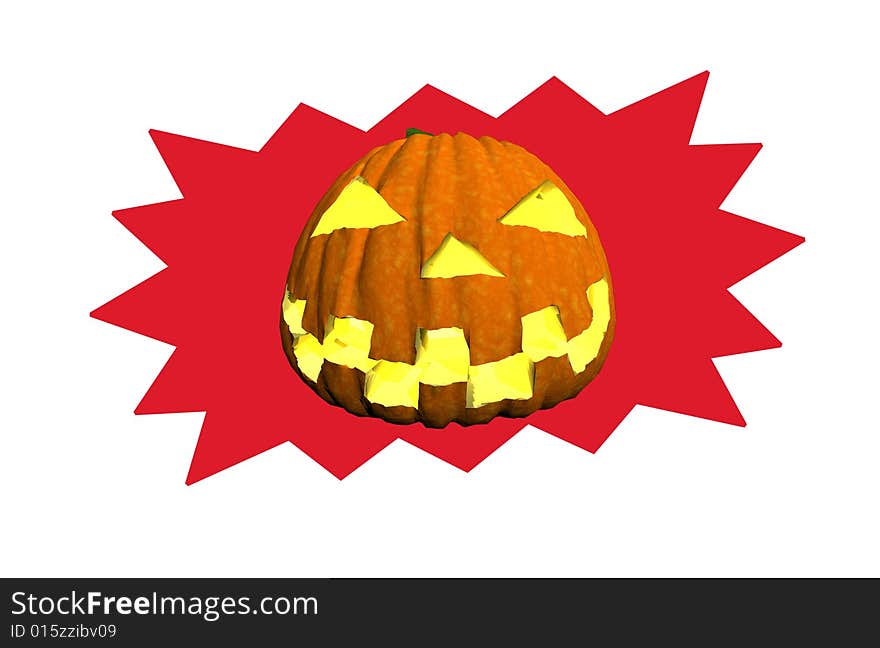 Isolated halloween pumpkin on white background - illustration