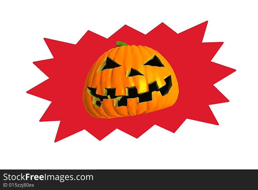 Isolated halloween pumpkin on white background - illustration