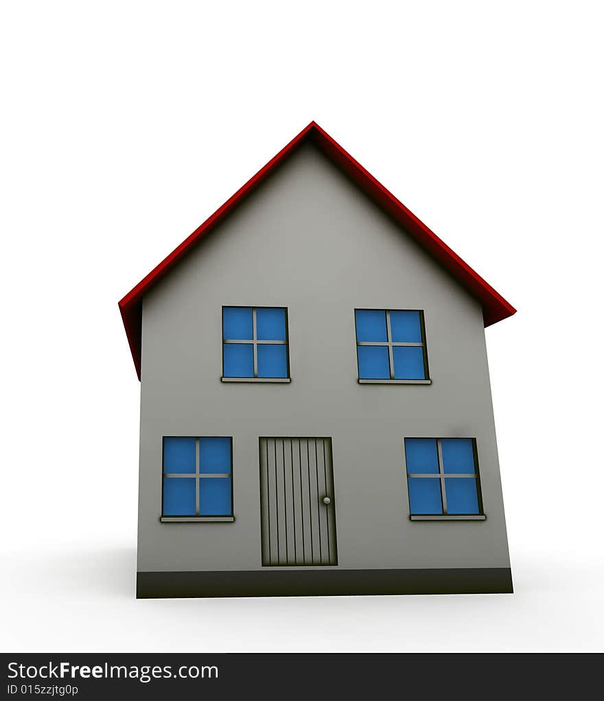 House - 3d render isolated illustration on white. House - 3d render isolated illustration on white