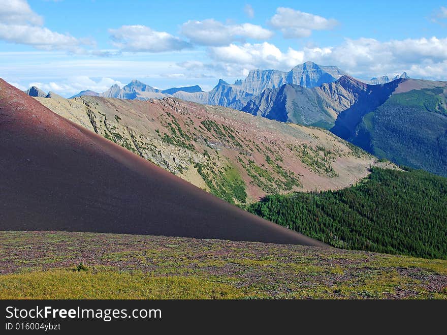 Moutain and meadows in Rockies