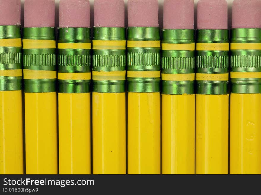 Close up of pencil eraser ends. Close up of pencil eraser ends.