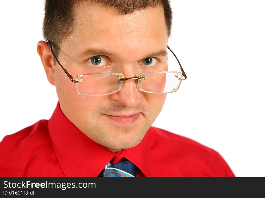 Portrait Of Businessman In Red Shirt