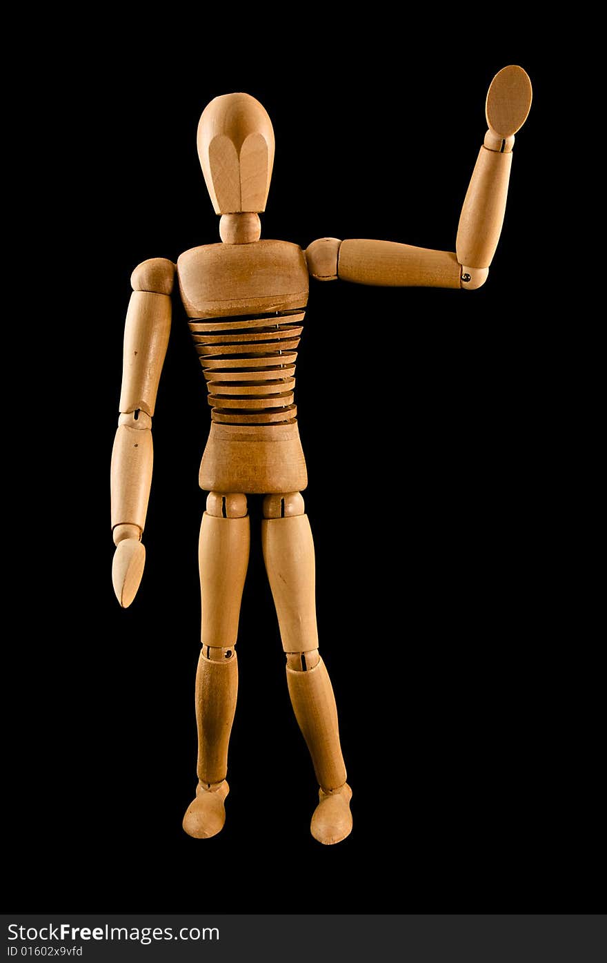 Wooden Man Waving