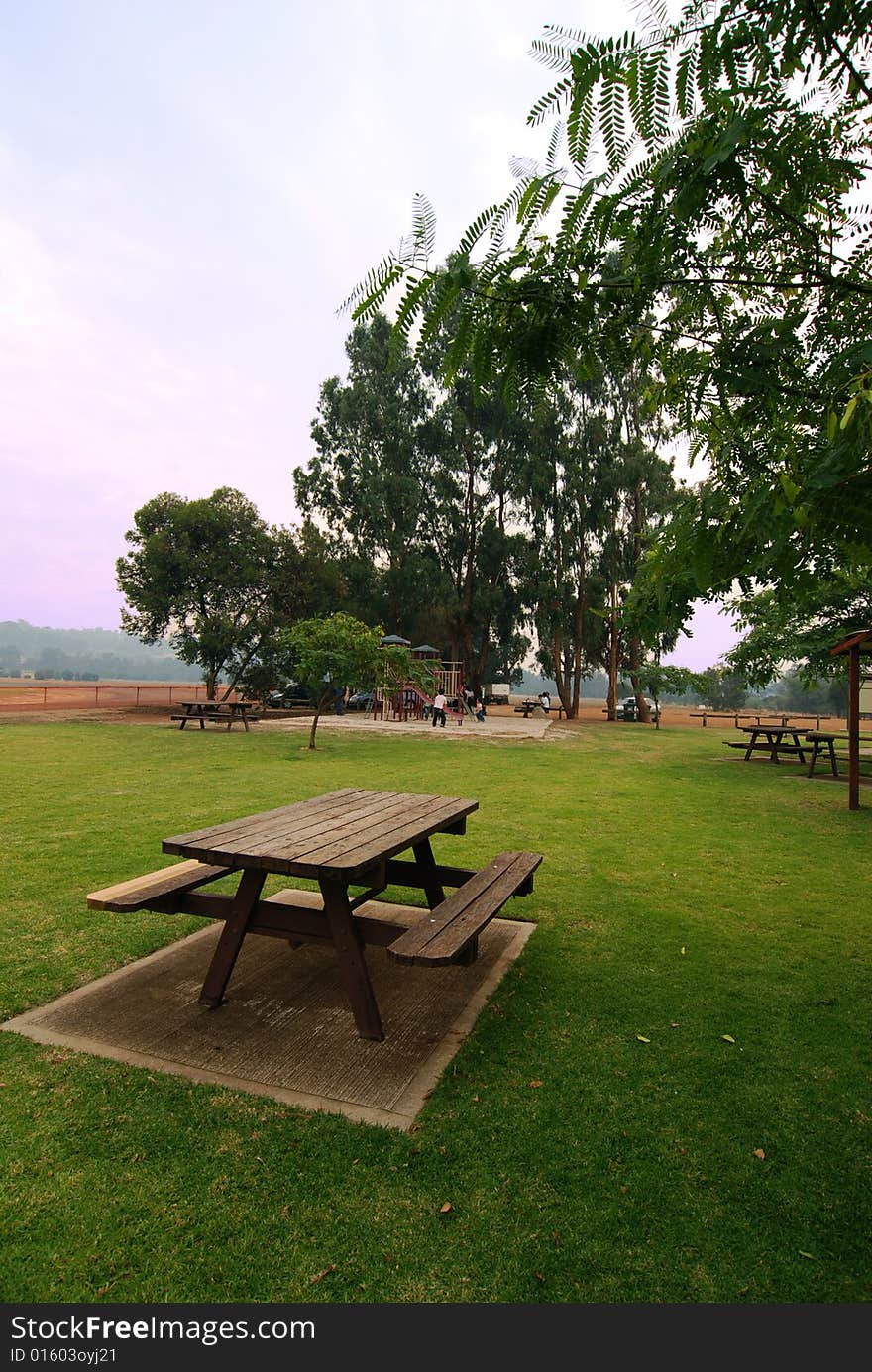 Empty picnic table in the park, australia. Empty picnic table in the park, australia