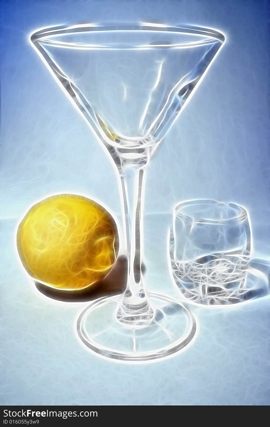 Liquor-glass and lemon