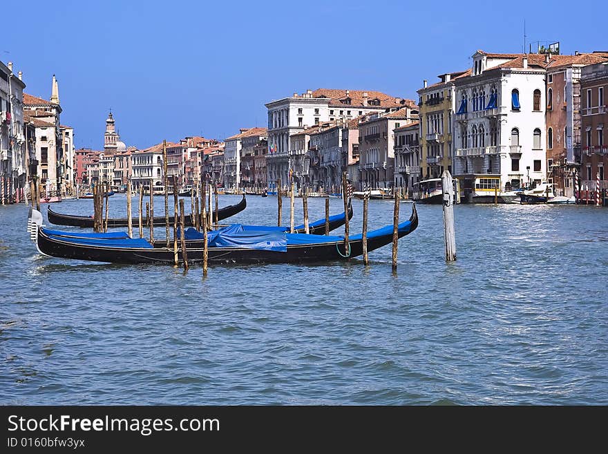 Gondolas on the canal