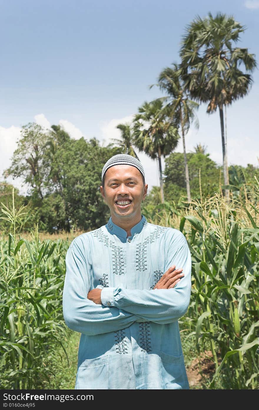 Farm owner in muslim casual dress