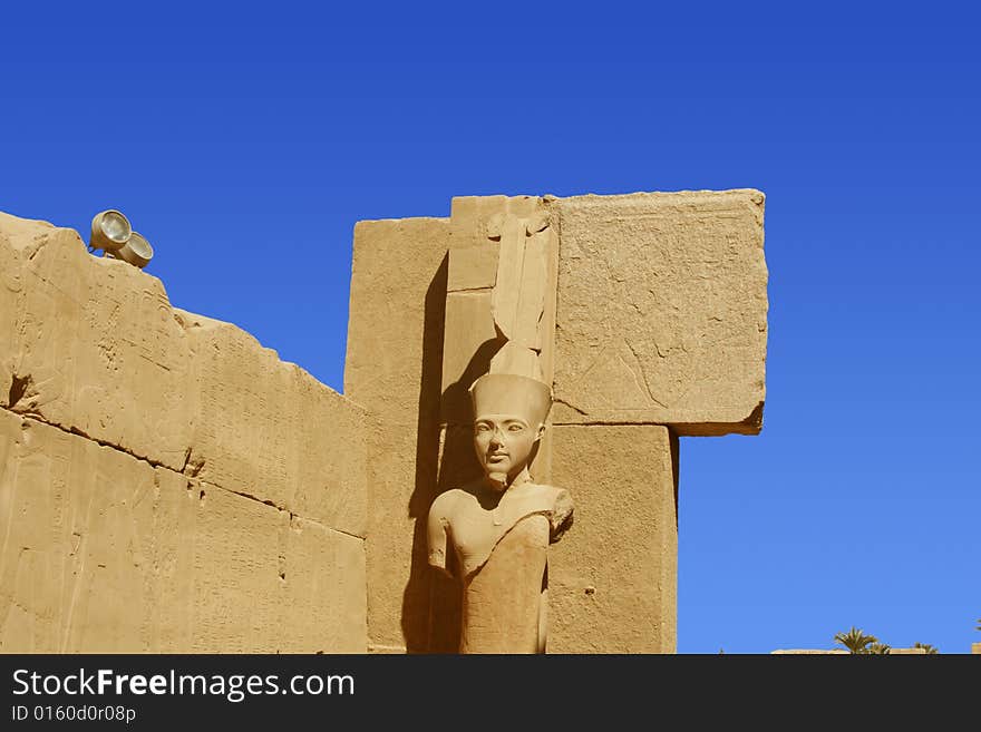 Statue of Ramses at Karnak temple in Egypt