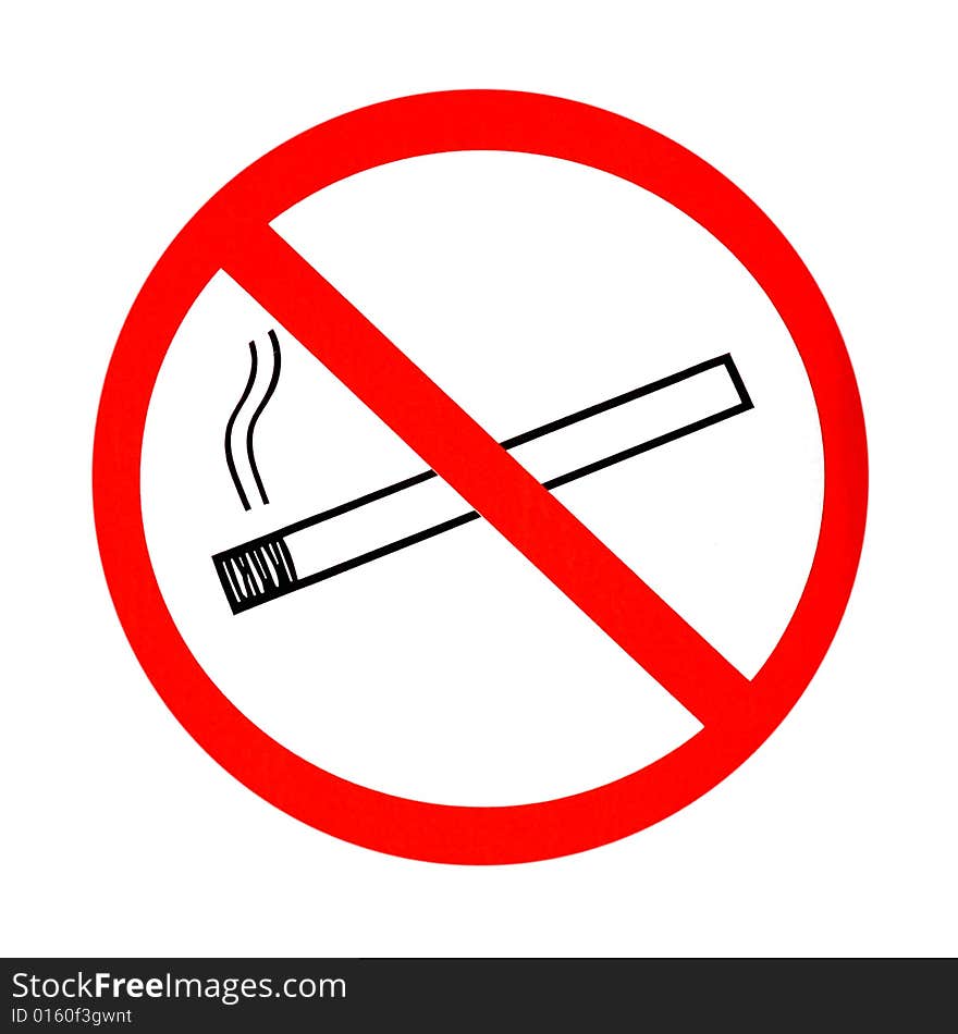 No smoking sign on white background