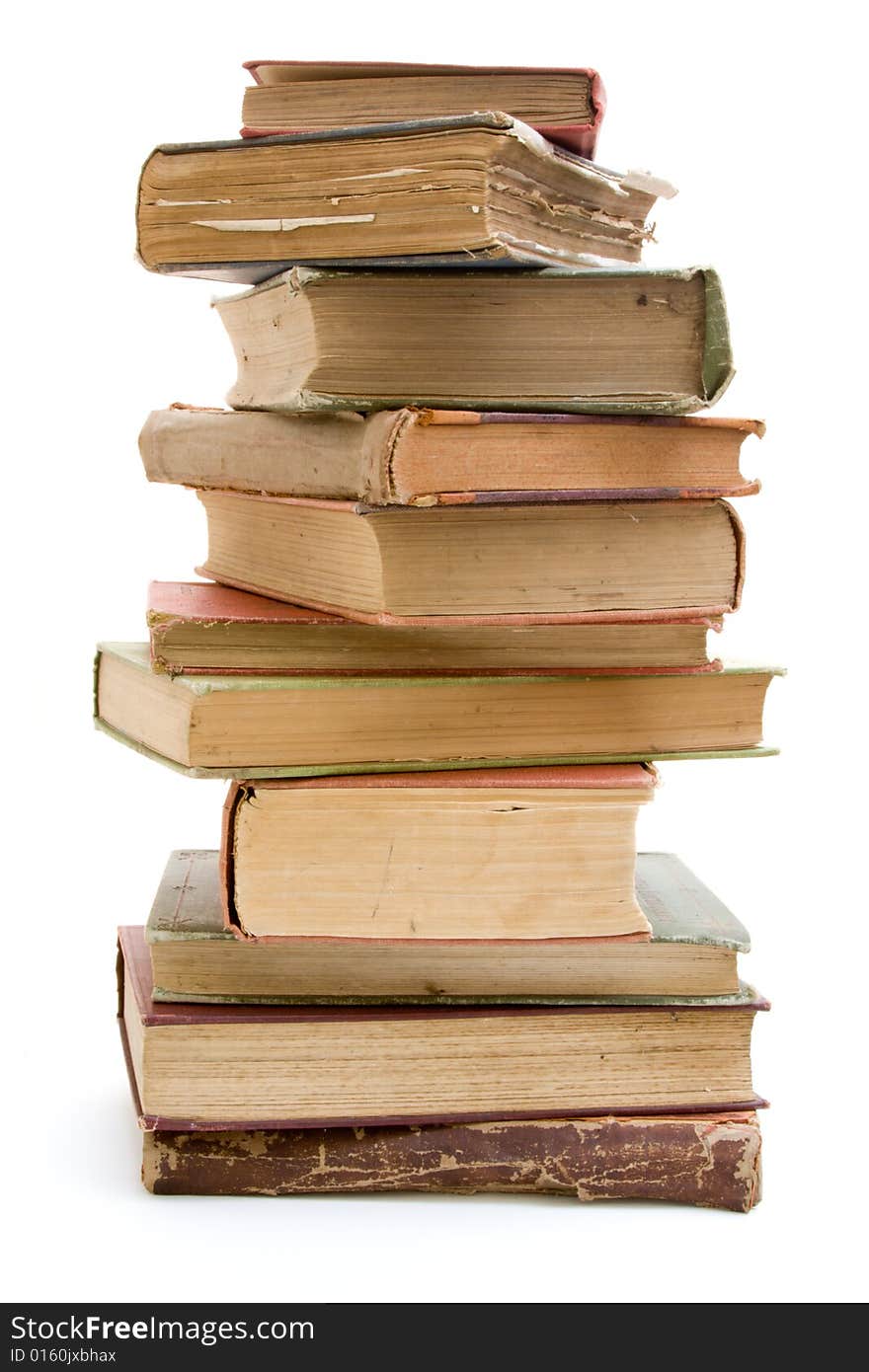 Pile of books isolated on a white background