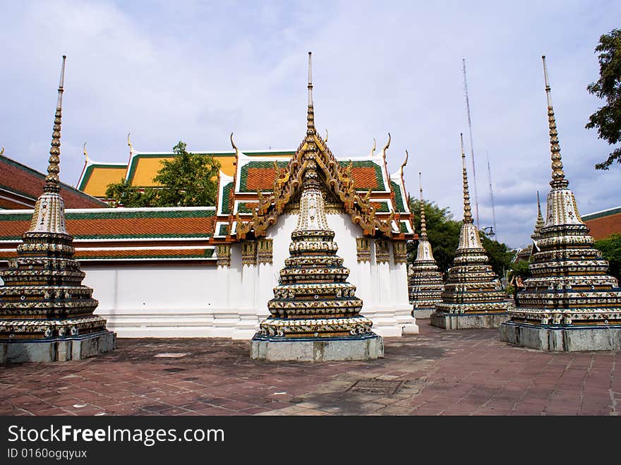 Colorful thailand cultural buddha temple in bangkok