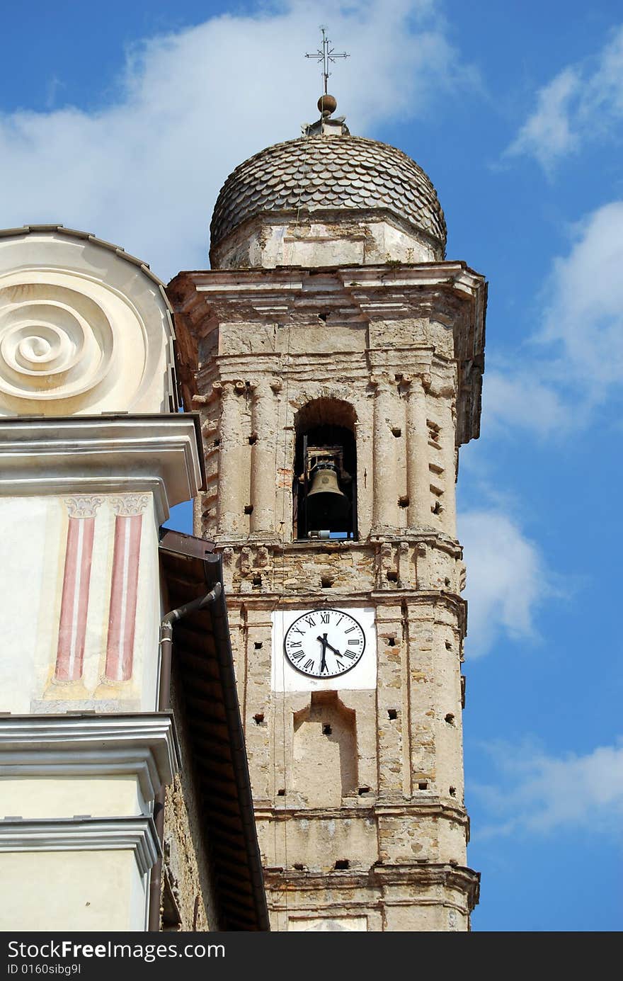 Ancient church in Andagna, village in the Liguria mountains