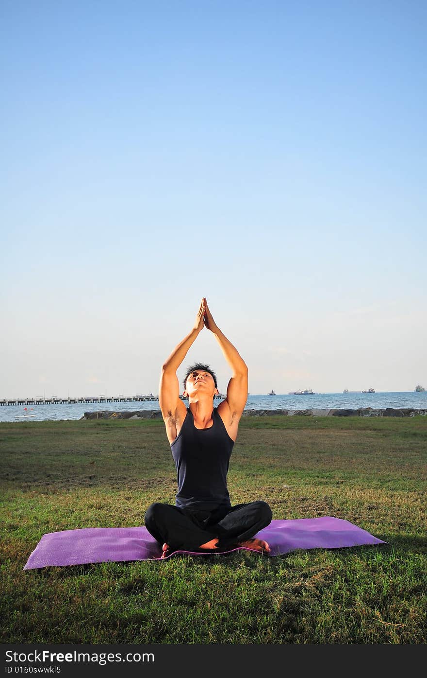 Picture of a man performing Yoga. Useful for illustrating the health, sports related context. Note that the pictures show varying expressions. Picture of a man performing Yoga. Useful for illustrating the health, sports related context. Note that the pictures show varying expressions.