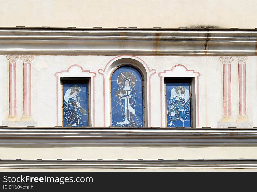 Detail of the church in Andagna, village in the Liguria mountains