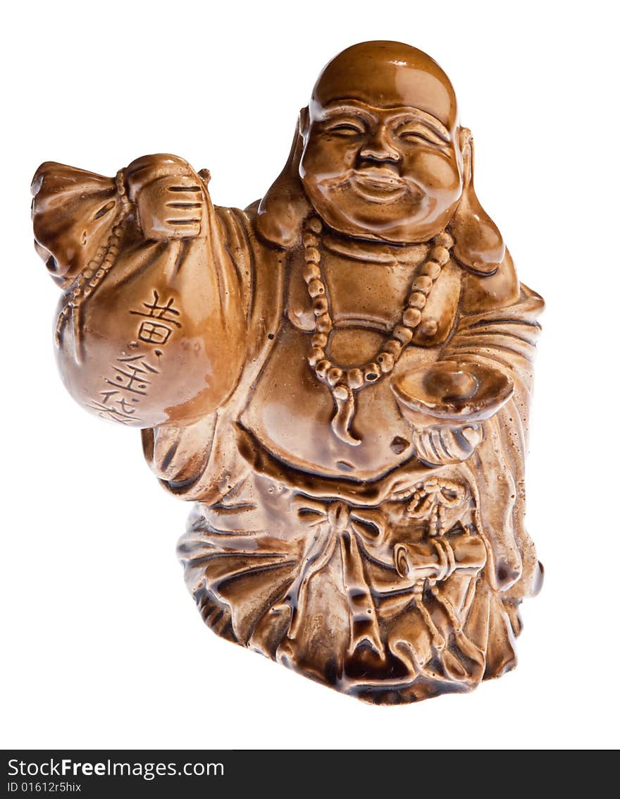 Buddha netsuke, isolated