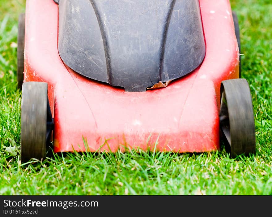 A Lawnmower on green grass