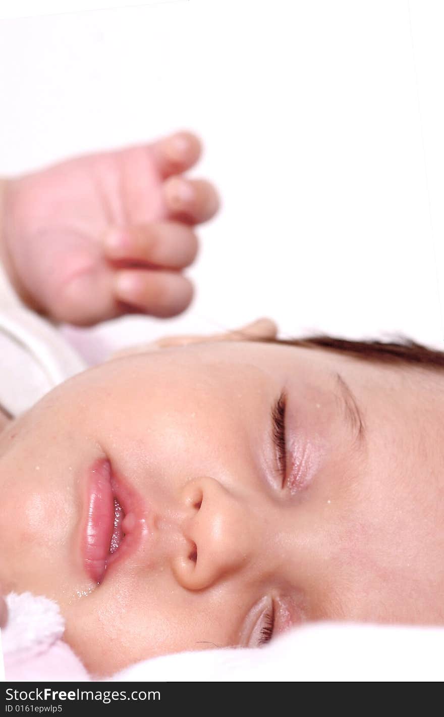 Cute baby girl sleeping in her bed. Cute baby girl sleeping in her bed