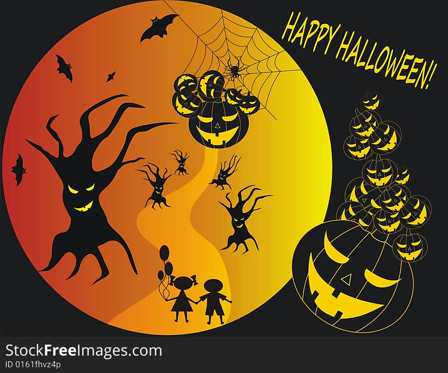 Halloween background with pumpkins,bats,spider and children
Vector format is also available. Halloween background with pumpkins,bats,spider and children
Vector format is also available