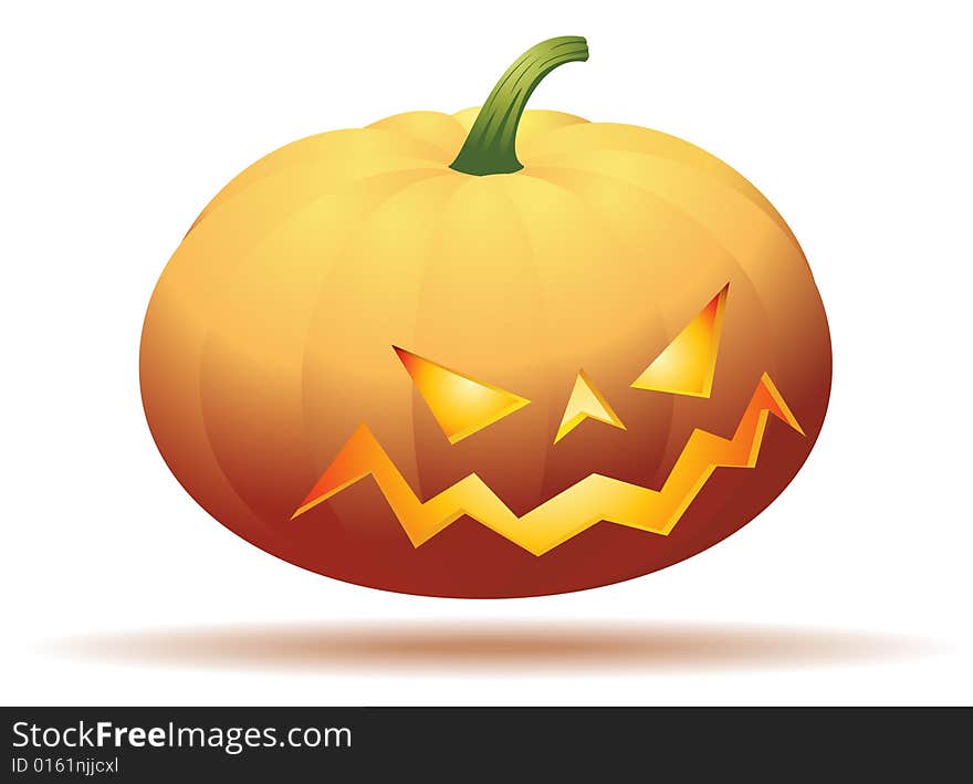 Halloween pumpkin - isolated on white. Additional vector format in EPS (v.8).