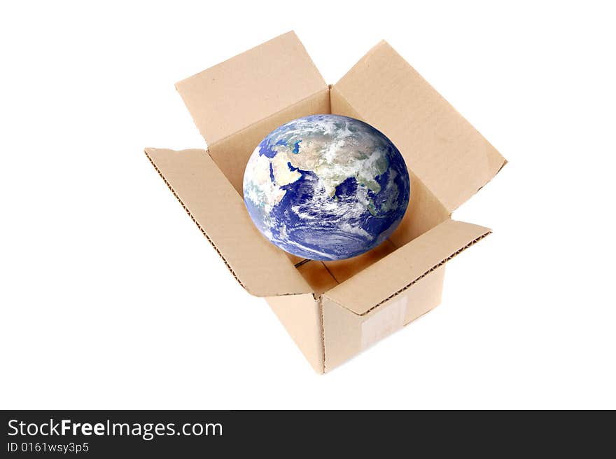 Empty cardboard box isolated on a white background