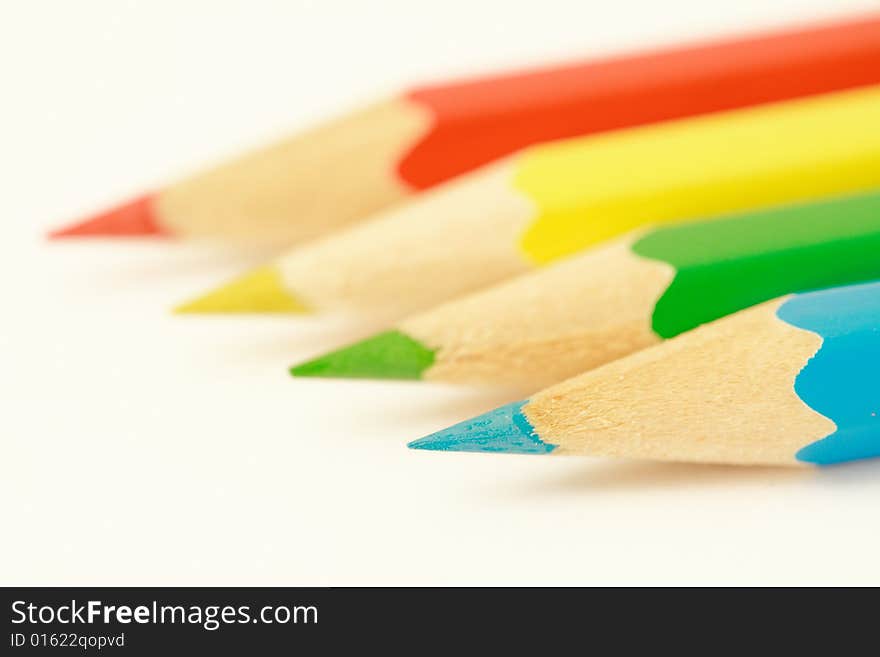 4 coloring pencils red yellow green and blue. 4 coloring pencils red yellow green and blue