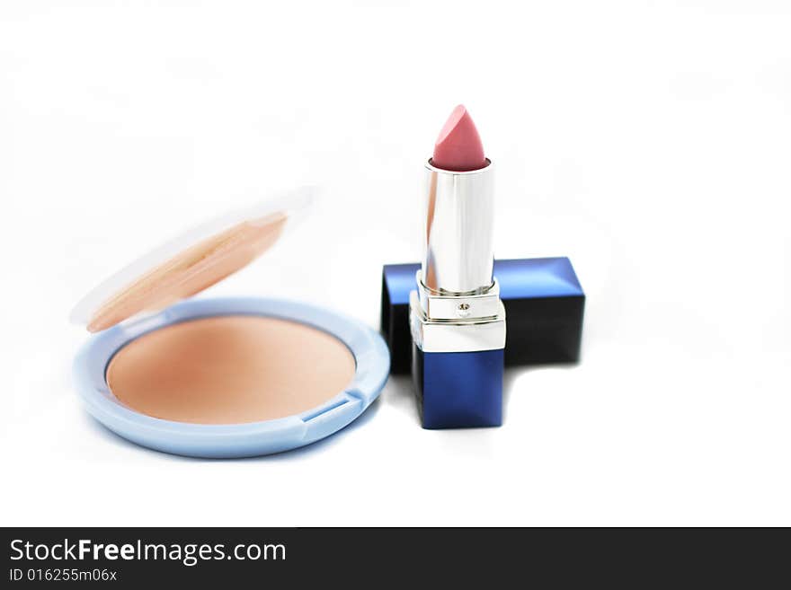 Close-up of a lipstick over white background. Close-up of a lipstick over white background