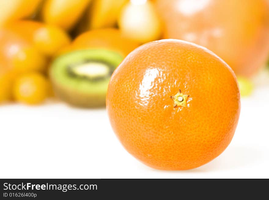 Fresh fruits isolated on white background