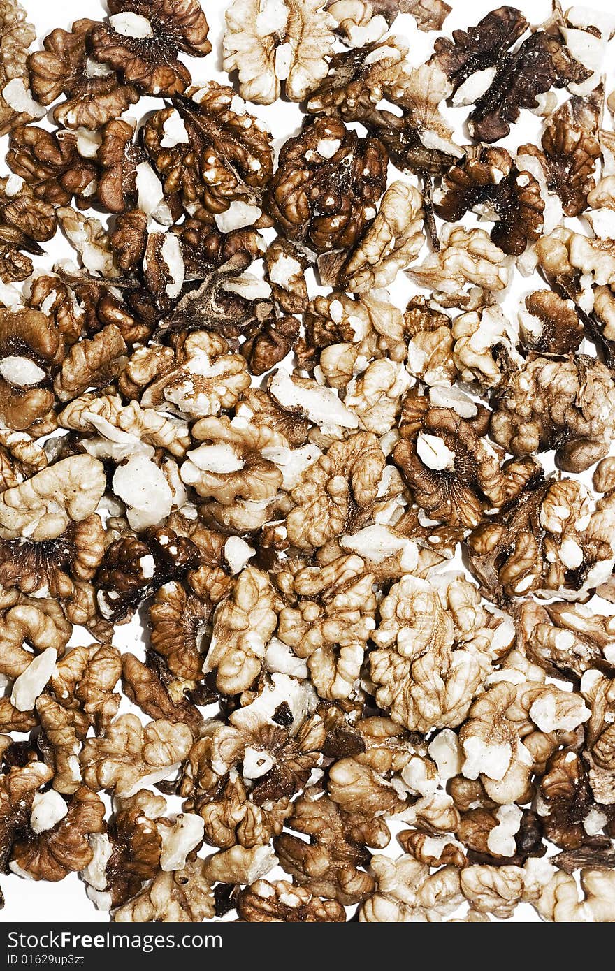 Heap of walnuts on white background. Heap of walnuts on white background