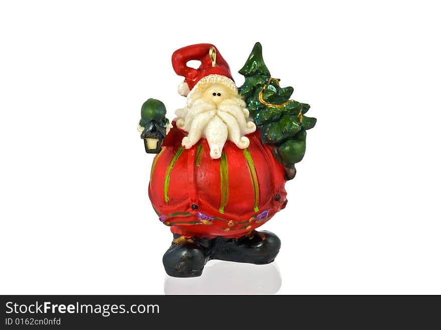 Santa Claus figurine with Xmas Tree. Santa Claus figurine with Xmas Tree