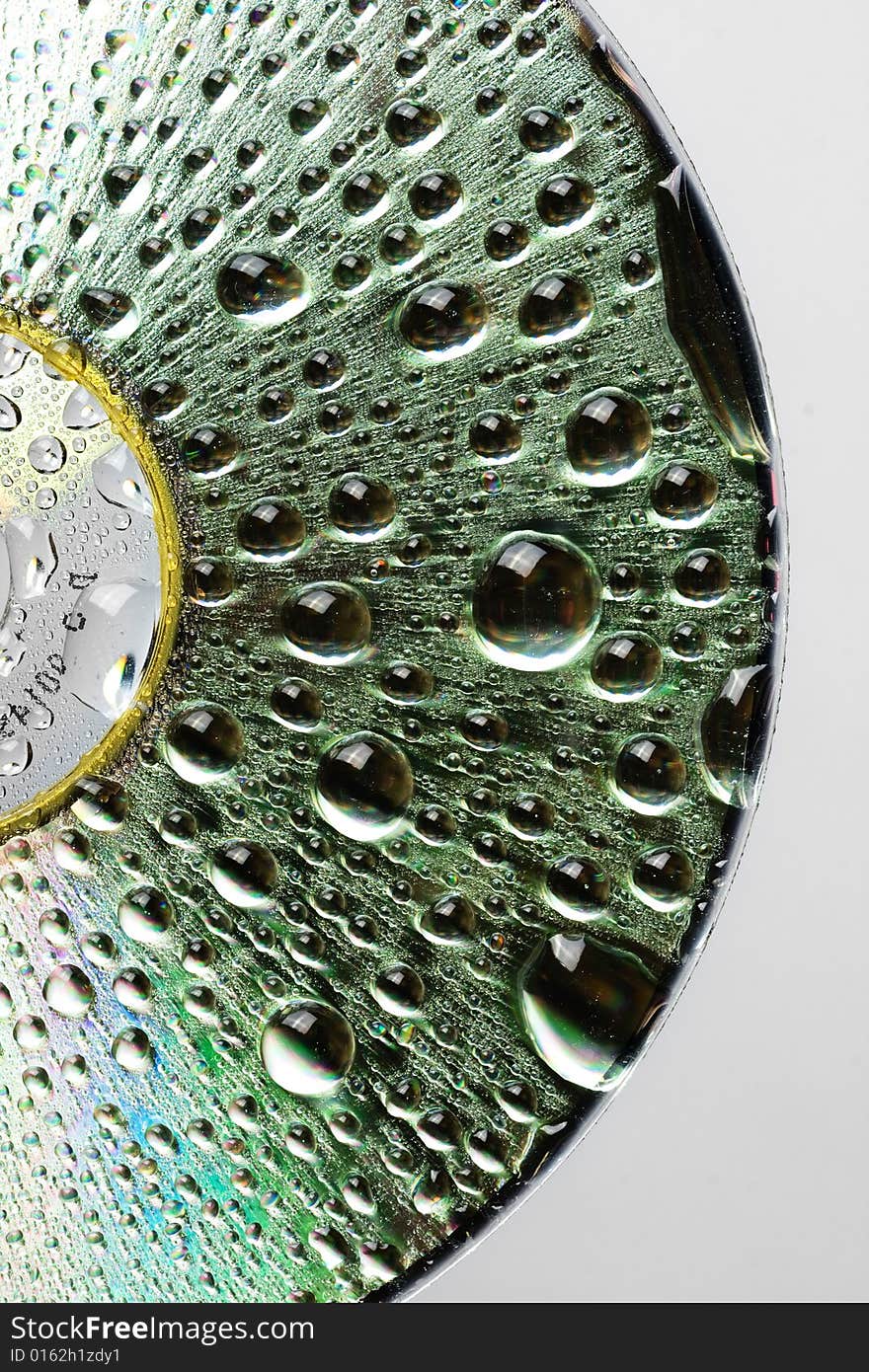 Some water drops on compact disk