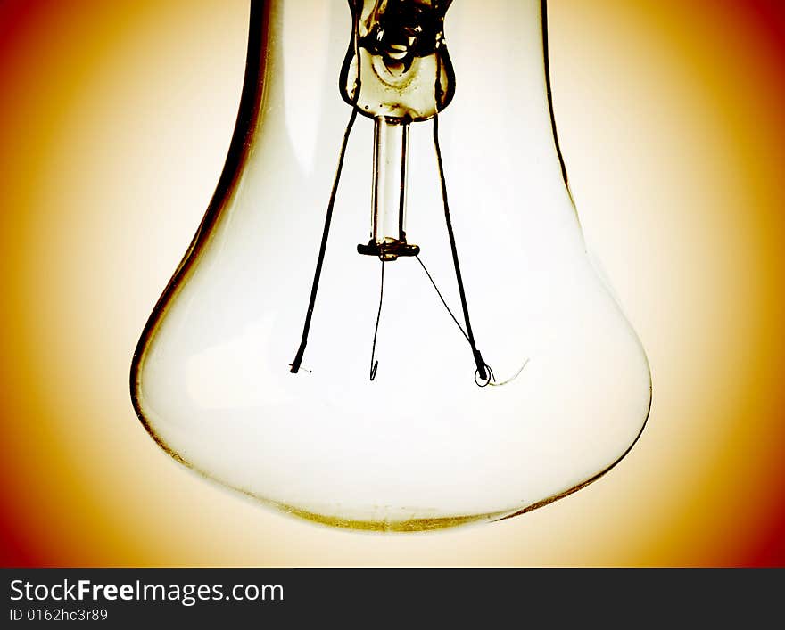 Light bulb on color background.