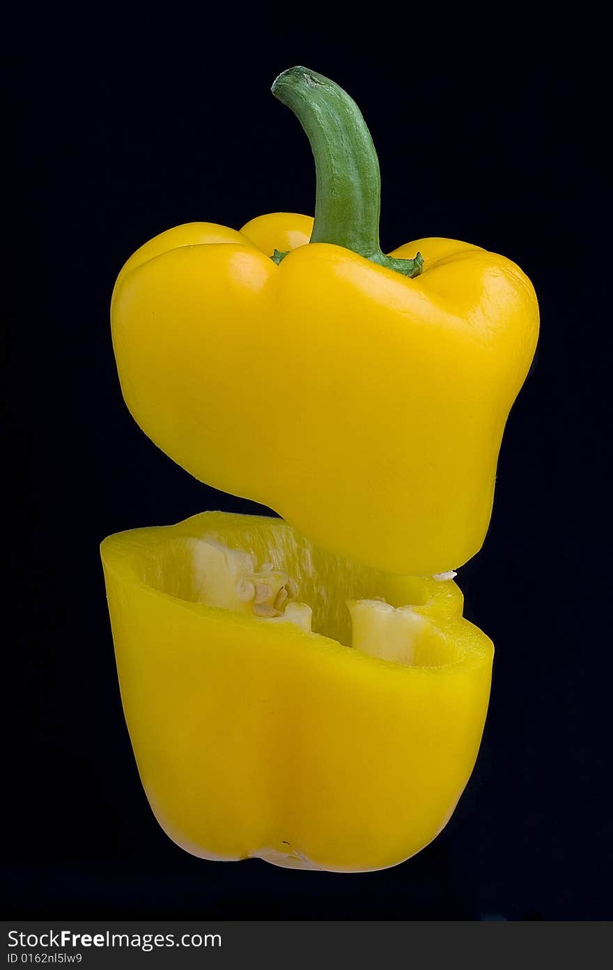 Pepper cut into two sections