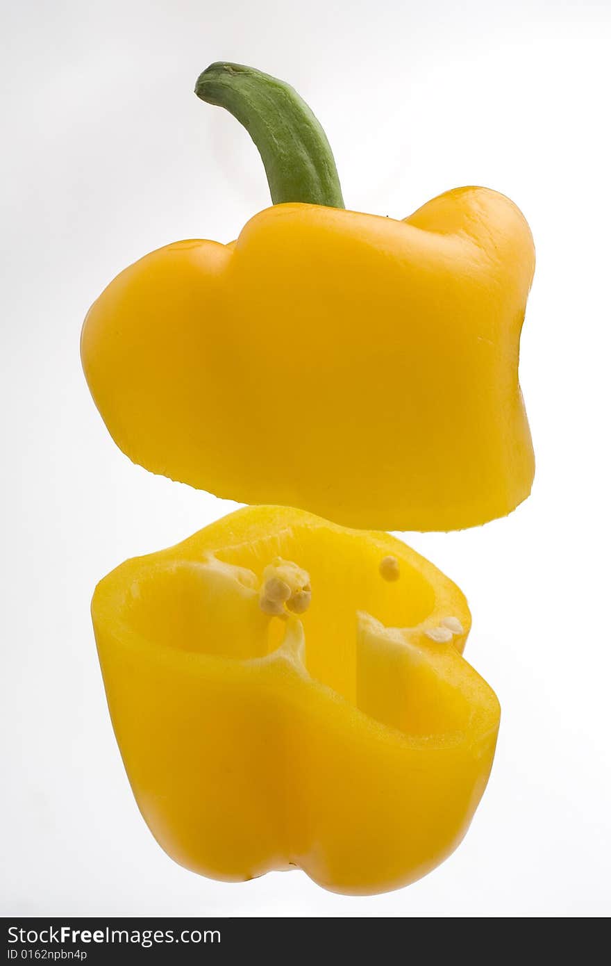 Pepper Cut Into Two Sections