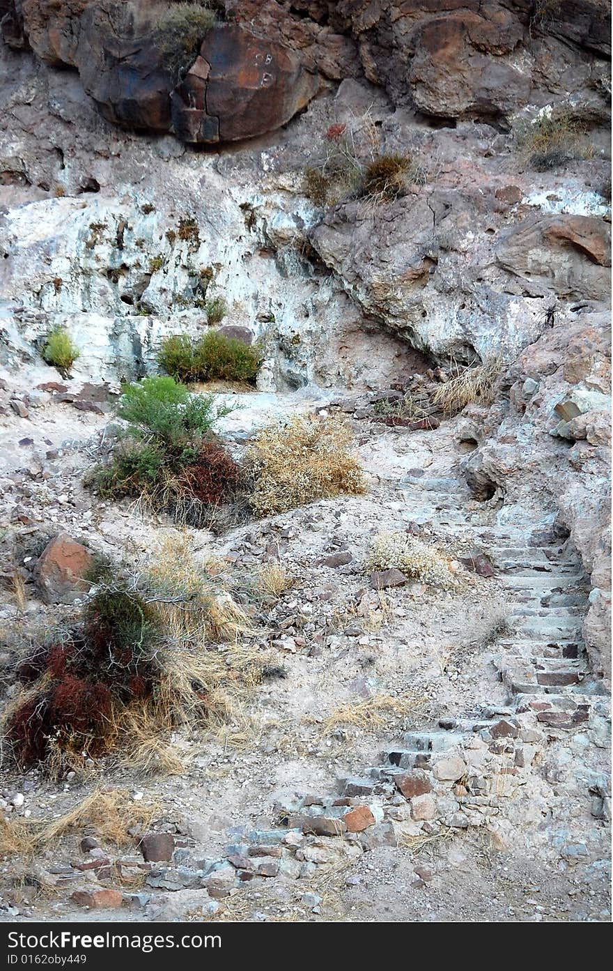 These steps actually lead up to a little spring in the side of a hill in Arizona. These steps actually lead up to a little spring in the side of a hill in Arizona