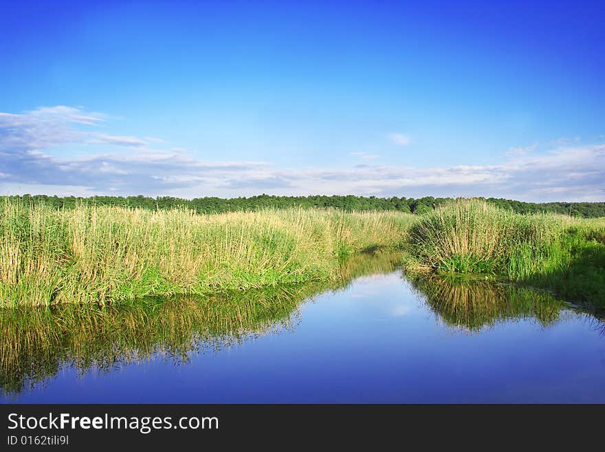 River. Russian nature, wilderness world.