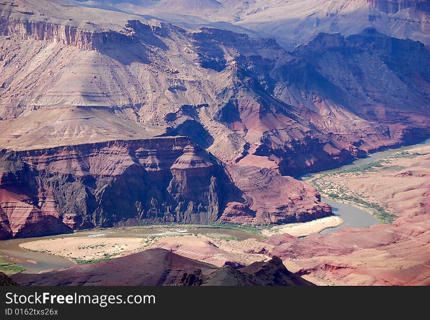 Grand Canyon National Park from the south rim in Northern Arizona. One of the seven wonders of the world.