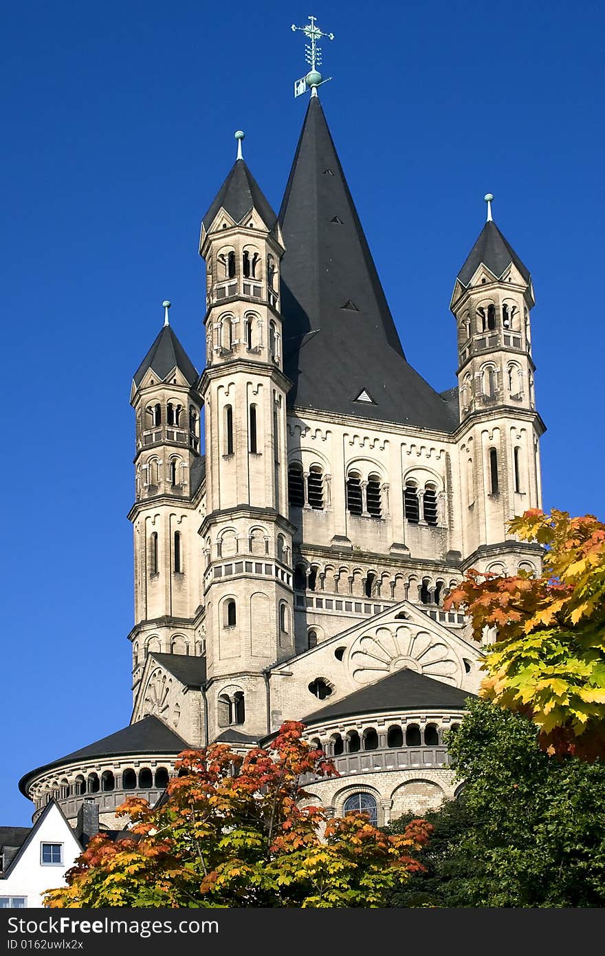 Towers of St. Martin church in Cologne. Towers of St. Martin church in Cologne.