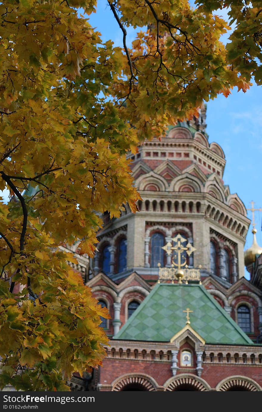 St. Peter and Paul's church in the Russian city of Peterhof near St. Petersburg.