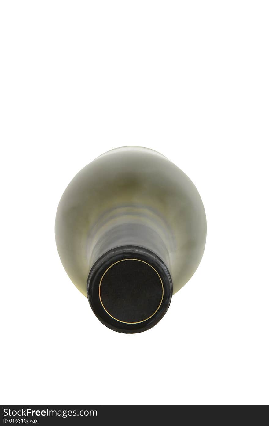 Wine bottle on white background