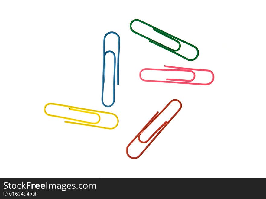 Group Of Colorful Paperclips