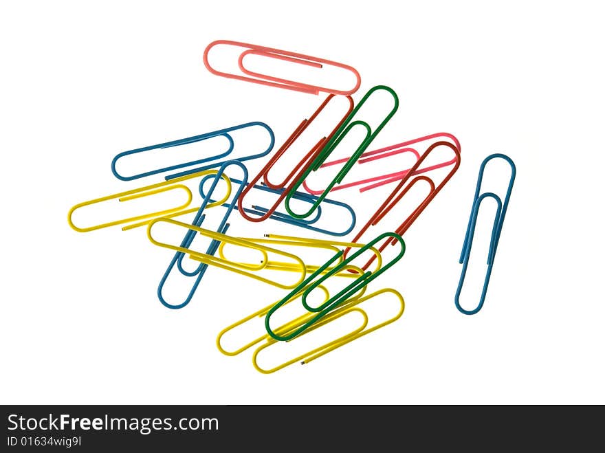 Group of colorful paperclips