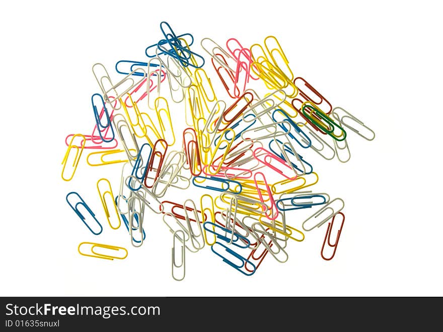 Group of colorful paperclips