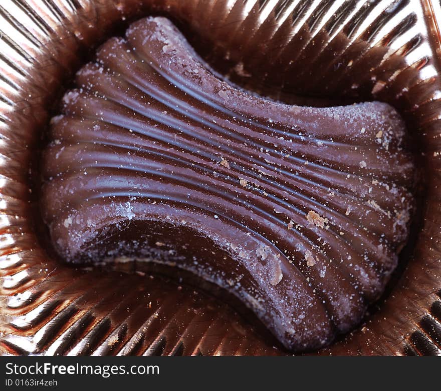 Close-up of chocolate in golden box