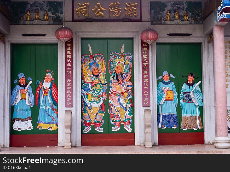 Old Chinese traditional temple in tropical country