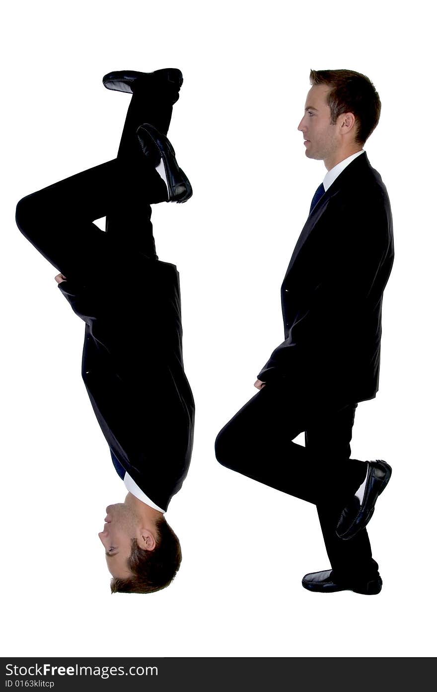 Side View Of Double Businessman