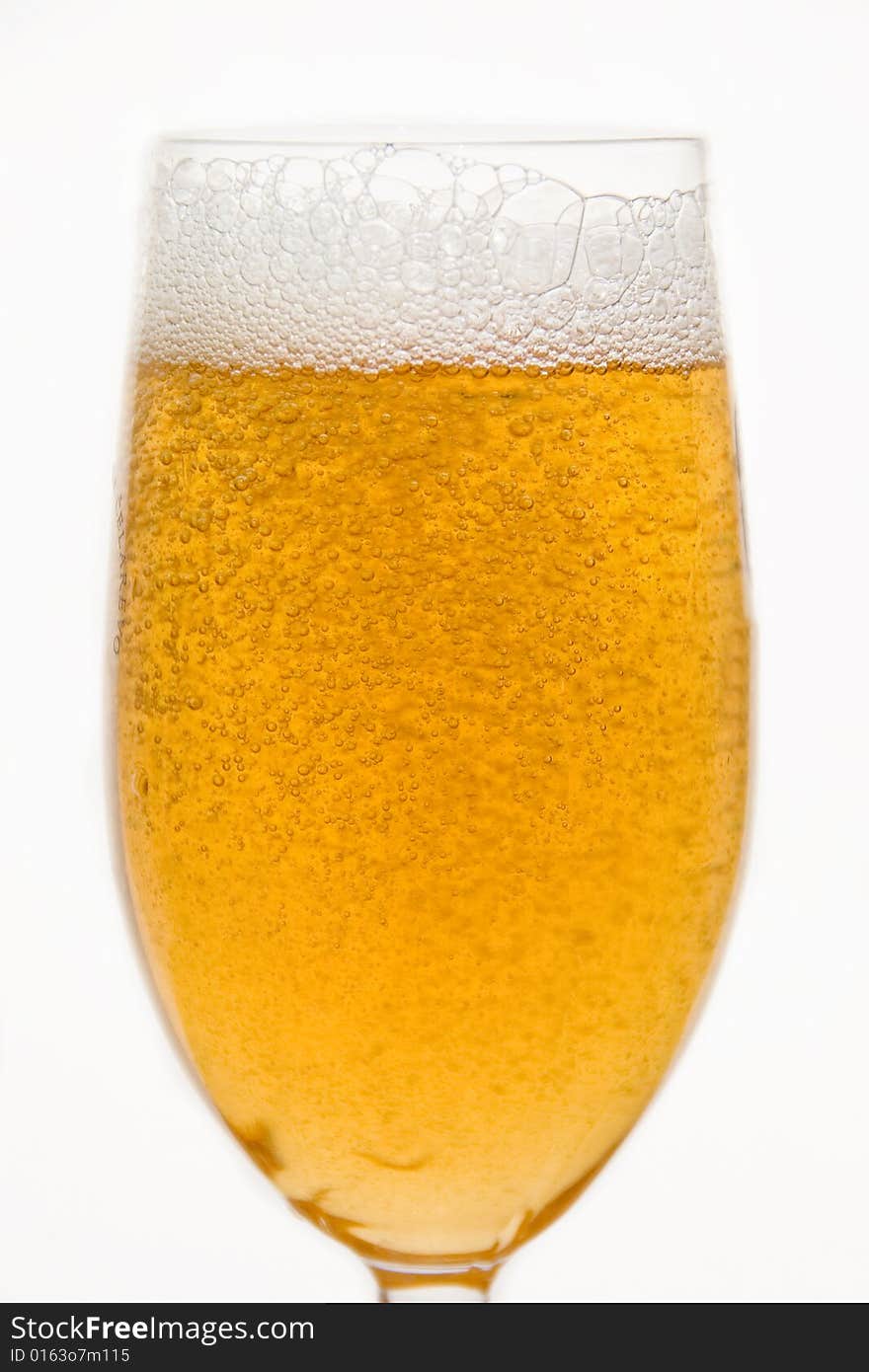 Glass of fine beer, isolated on white